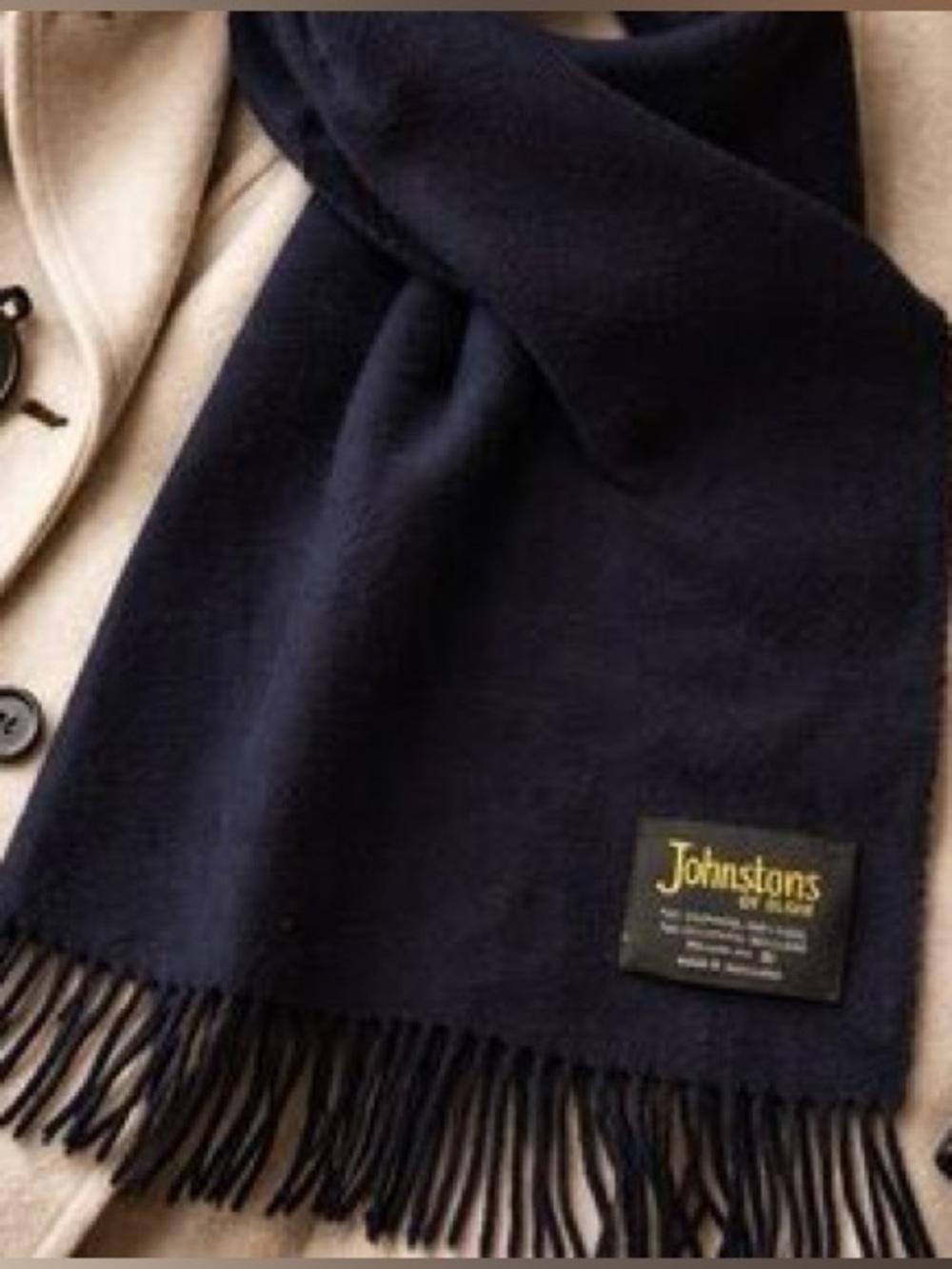 Johnstons Of Elgin 100% Cashmere Fringe Scarf In Black